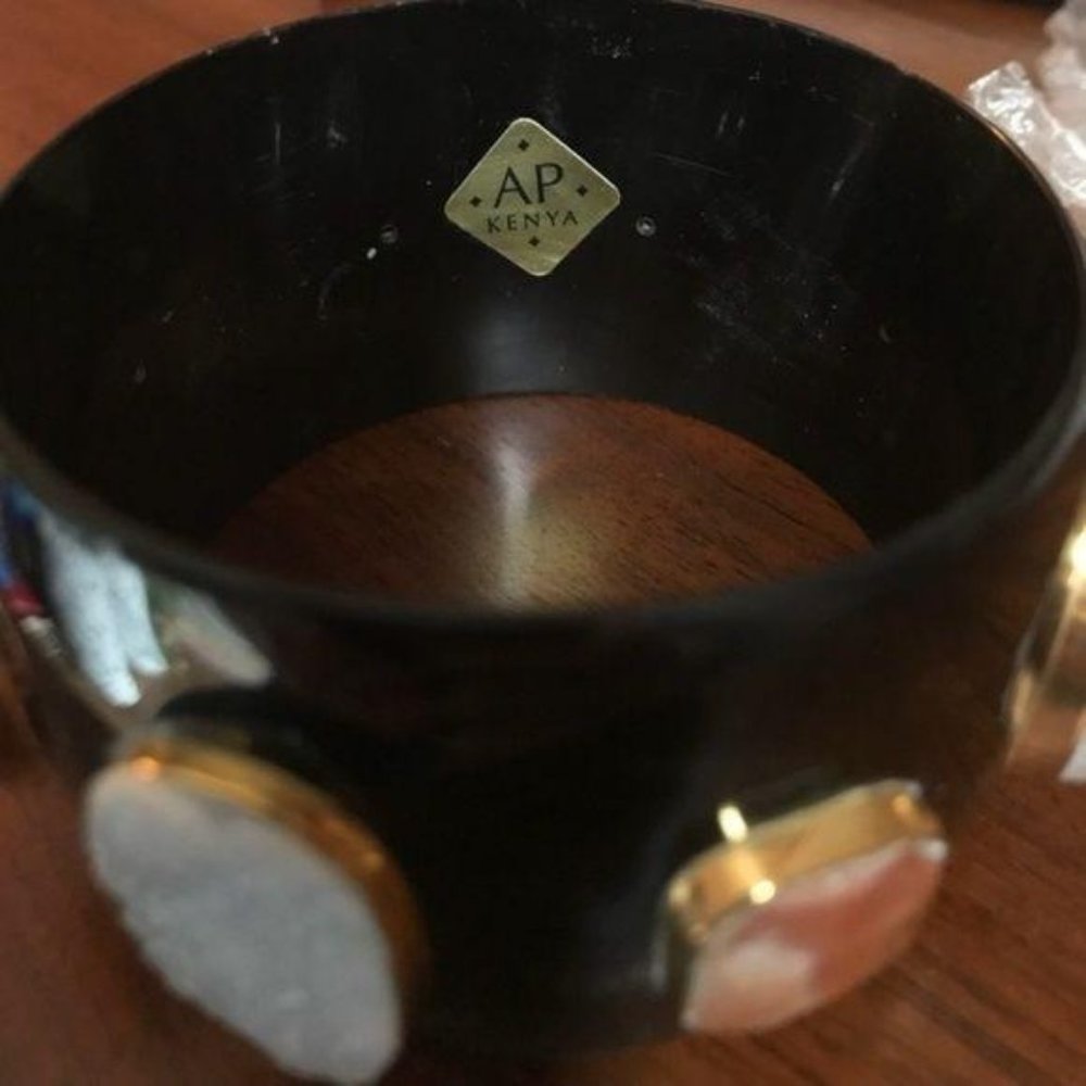 SALE Ashley Pittman Dark Horn Druzy Kenya Bangle - Picture 7 of 8